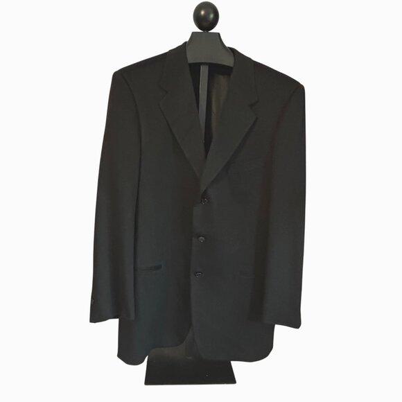 Trussini Blazer Jacket Boyd's Mens Italy 56L US 46L Black Cashmere Made In Italy - Picture 1 of 13